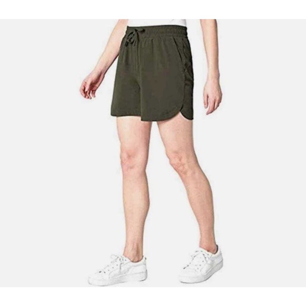Mondetta Performance Luxury Shorts Drawstring Olive Green Size Large Pockets